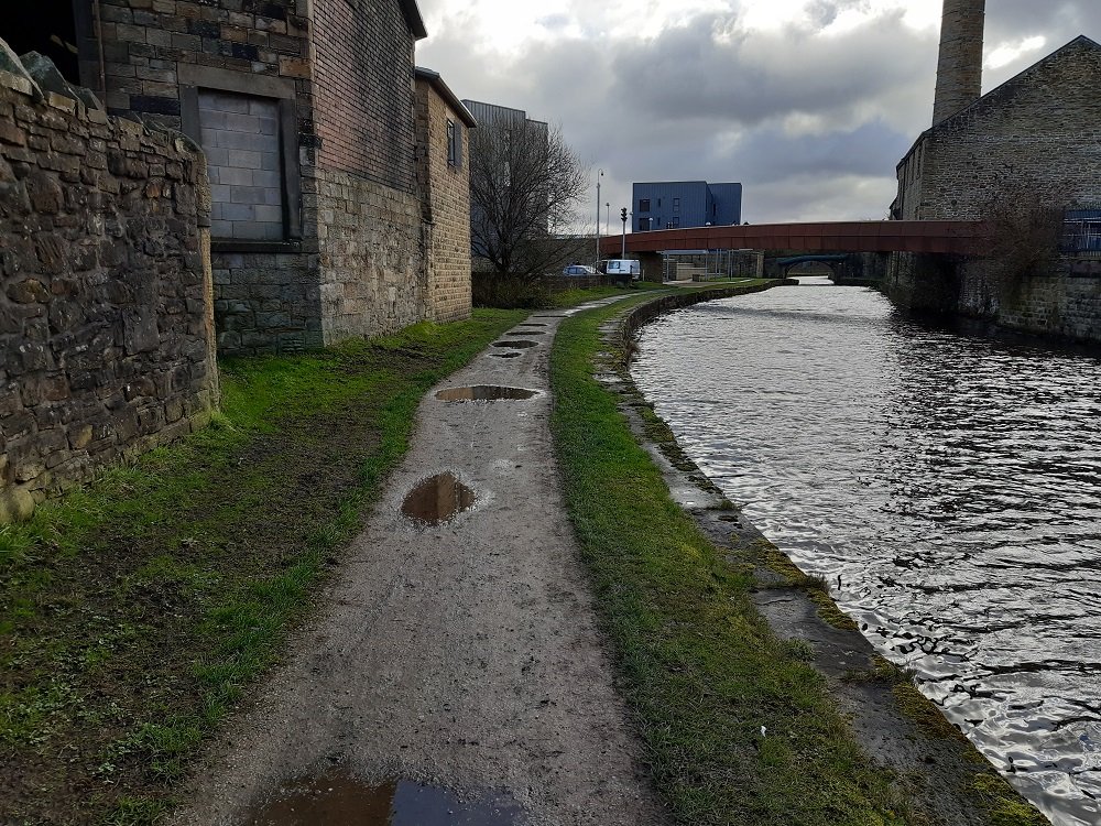 Canal towpath before and after improvements