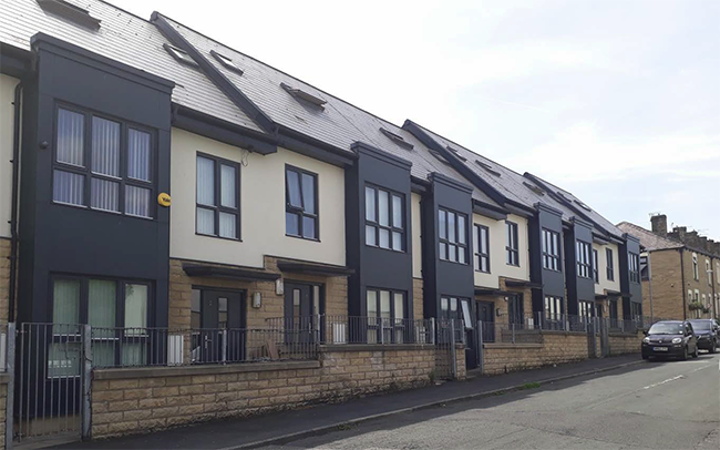 A street of Modern Housing in Burnley Wood