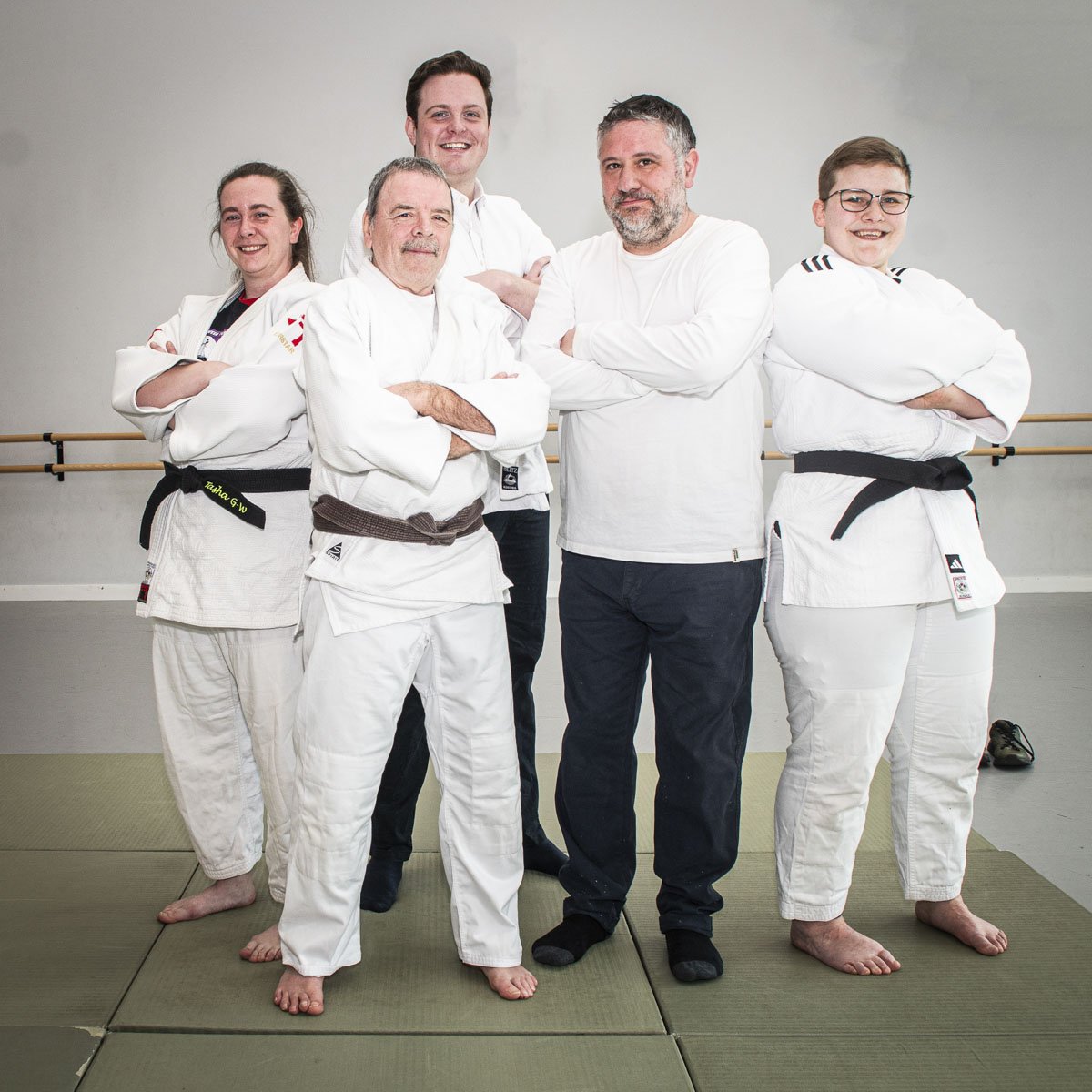 Local MP and Councillor Jack Launer strike a pose with members of the judo team